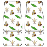 Color Hand Drawn Cocoa Pattern Front And Back Car Mats