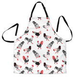 Cool Rooster Chicken Cock Floral Ornament Background Adjustable Apron