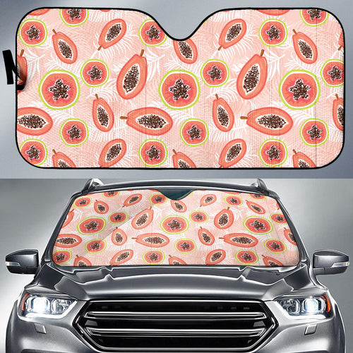 Papaya Leaves Pattern Car Sun Shade