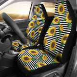 Sunflowers Ribbon Background  Universal Fit Car Seat Covers