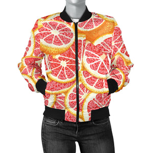 Tropical Grapefruit Pattern Women'S Bomber Jacket