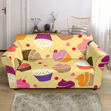 Cake Cupcake Heart Cherry Pattern Loveseat Couch Slipcover