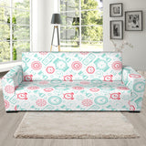 Clock Time Pattern Blackground Sofa Slipcover