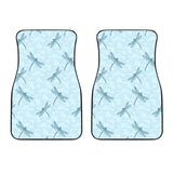 Dragonfly Pattern Blue Background Front Car Mats