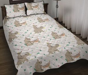 Cute Rhino pattern background Quilt Bed Set