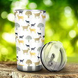 Silhouettes Of Goat And Tree Pattern Tumbler
