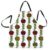 Colorful Apples Leave Zebra Stripe Adjustable Apron