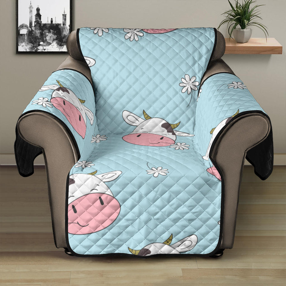 Cute cow flower pattern Recliner Cover Protector
