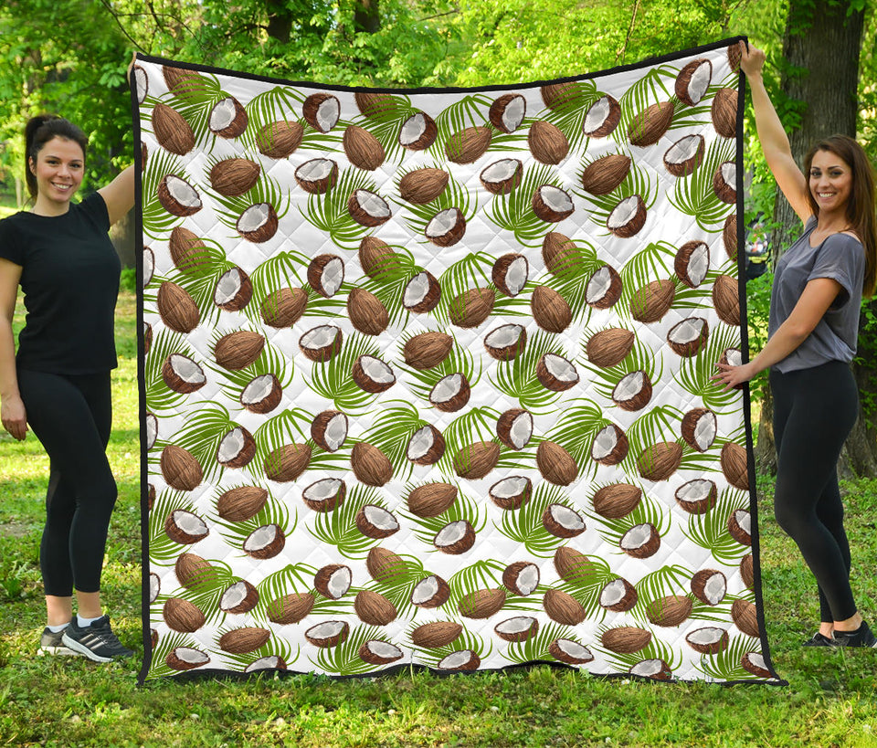 Coconut Pattern Print Design 04 Premium Quilt