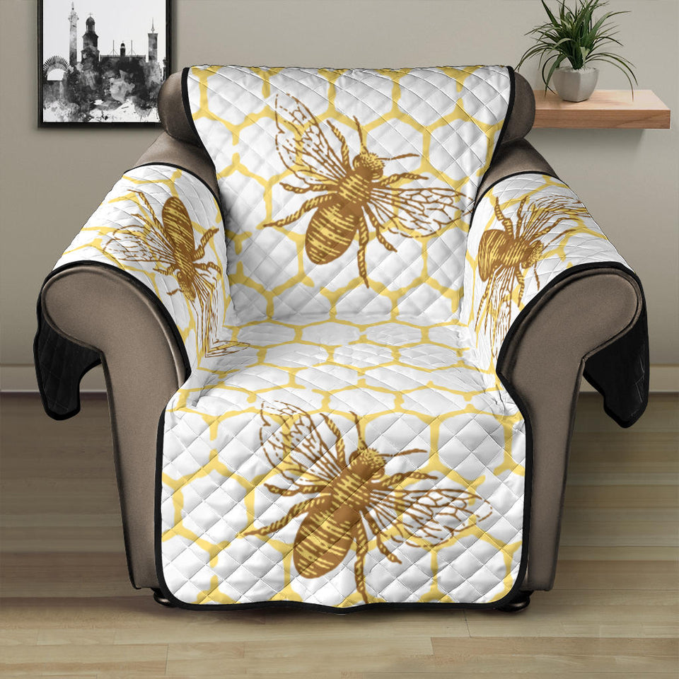 Bee honeycomb seamless design pattern Recliner Cover Protector