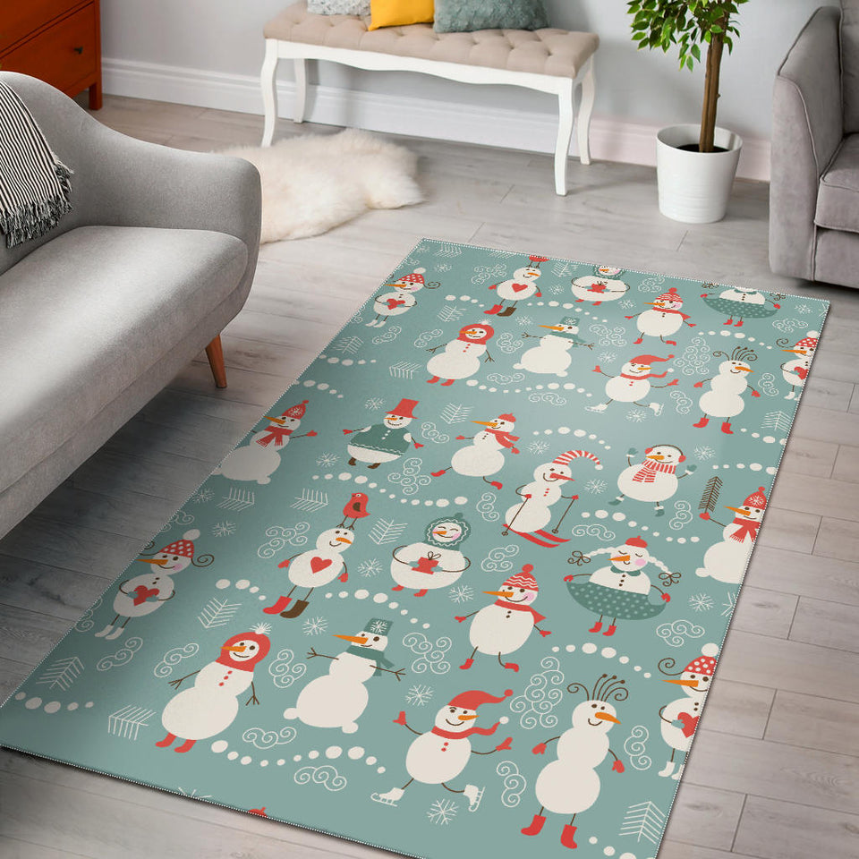 Cute Snowman Pattern Area Rug
