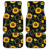 Sunflower Golden Polygonal Shapes Front And Back Car Mats