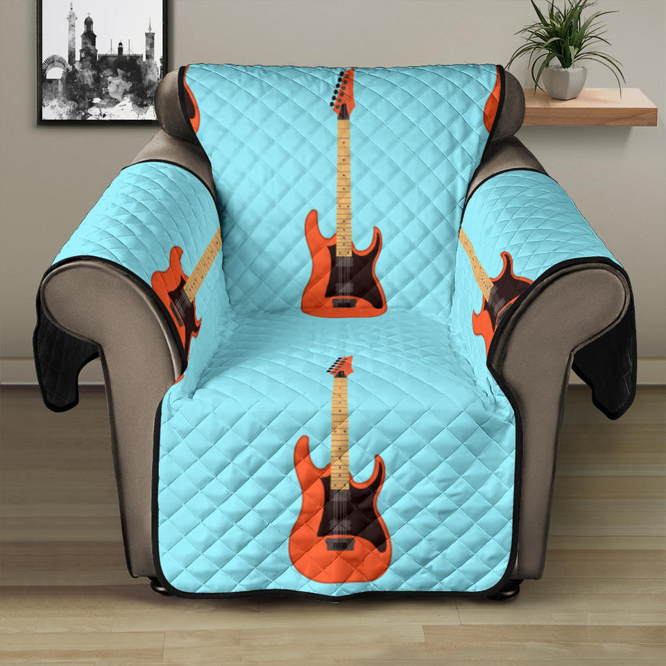 electric guitar pattern light blue background Recliner Cover Protector