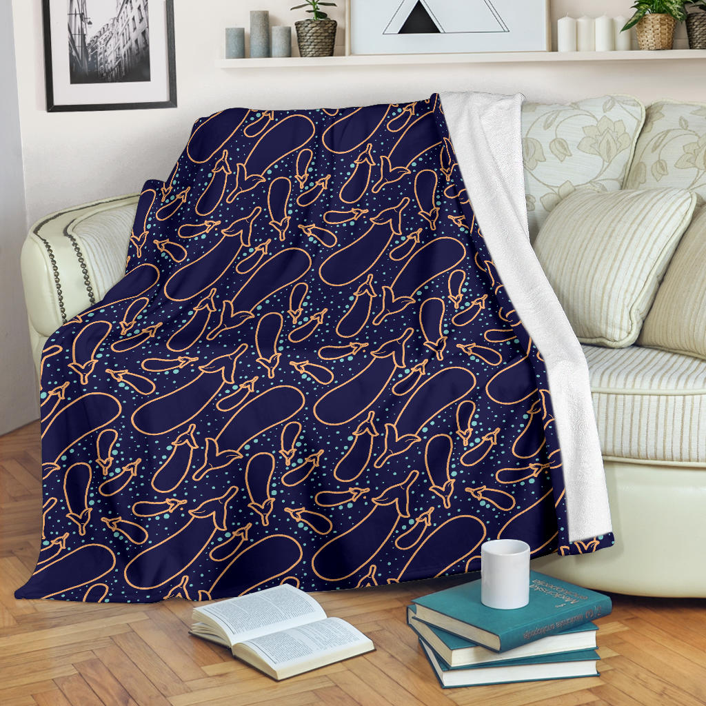Eggplant Pattern Print Design 04 Premium Blanket