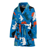 Colorful Rhino Pattern Women'S Bathrobe
