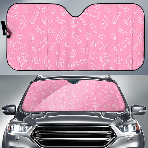 Sweet Candy Pink Background Car Sun Shade