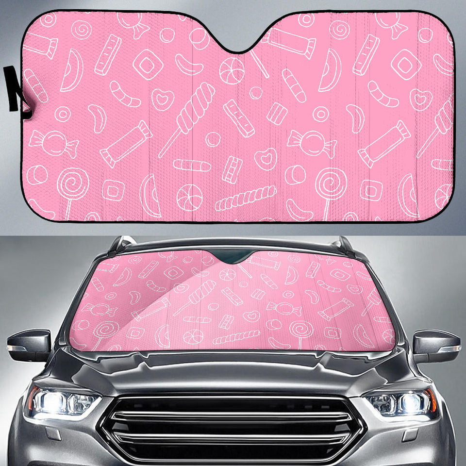 Sweet Candy Pink Background Car Sun Shade