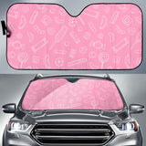 Sweet Candy Pink Background Car Sun Shade