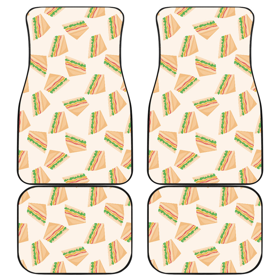 Sandwich Pattern Print Design 01 Front and Back Car Mats