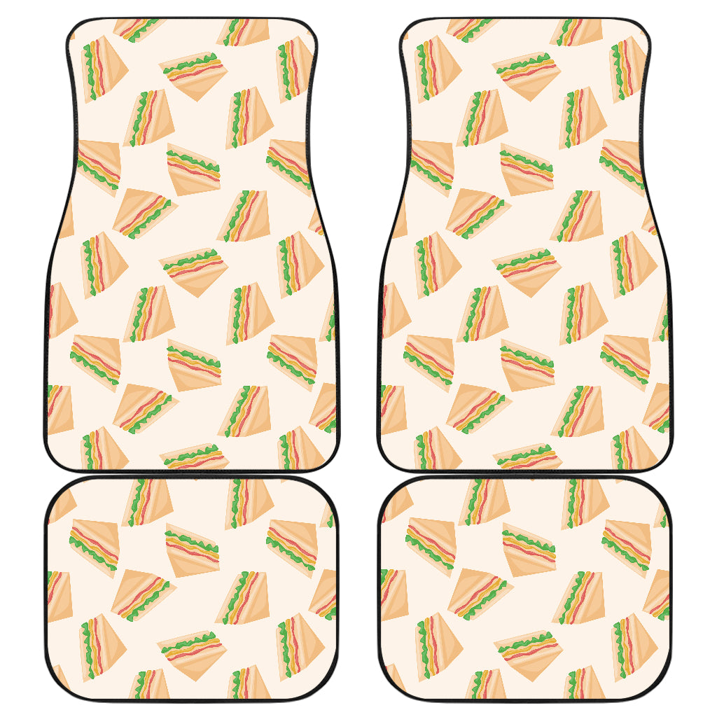 Sandwich Pattern Print Design 01 Front and Back Car Mats