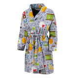 Math Pattern Print Design 04 Men's Bathrobe