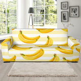 Banana Pattern Blackground Sofa Slipcover