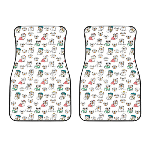 English Bulldog Pattern Print Design 03 Front Car Mats