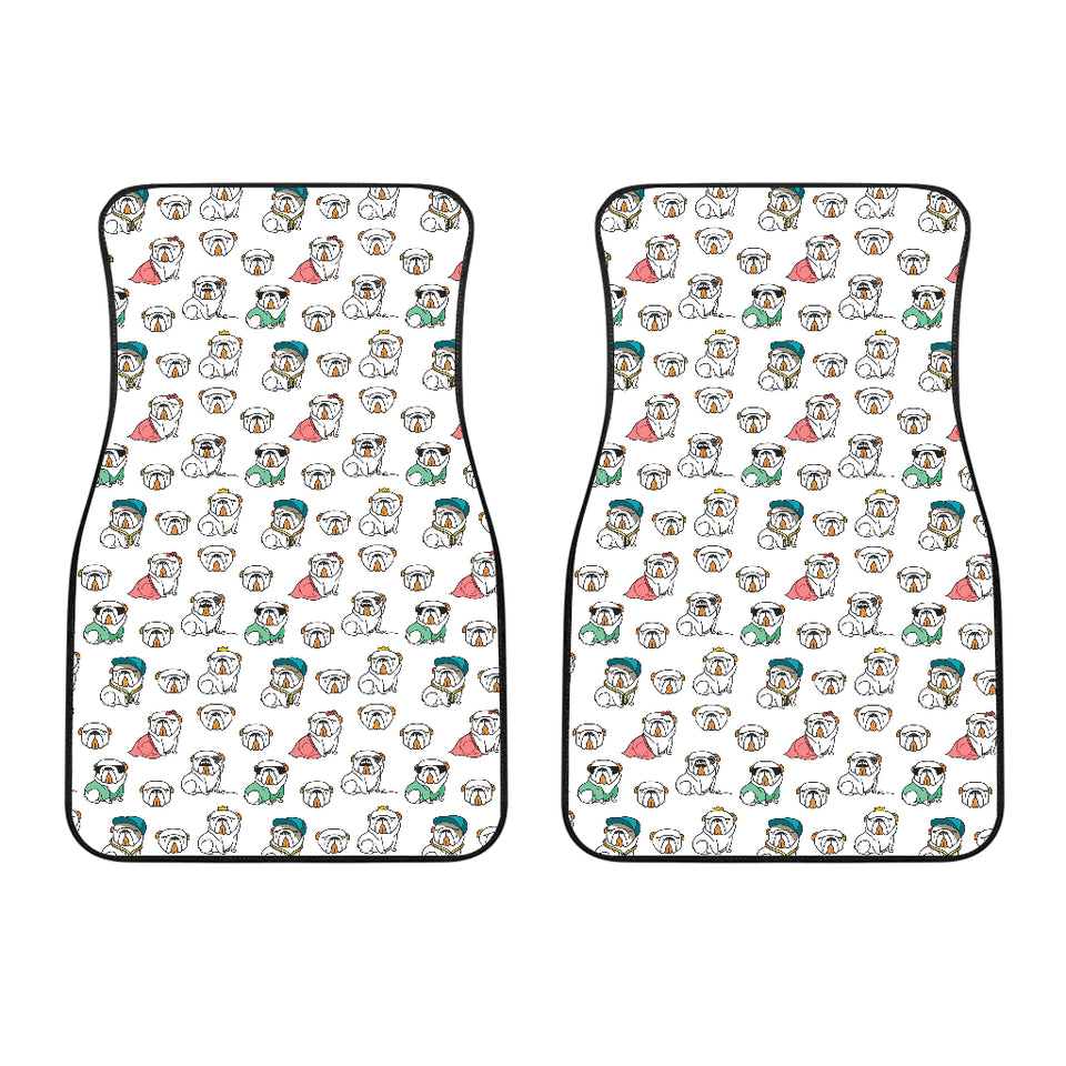 English Bulldog Pattern Print Design 03 Front Car Mats