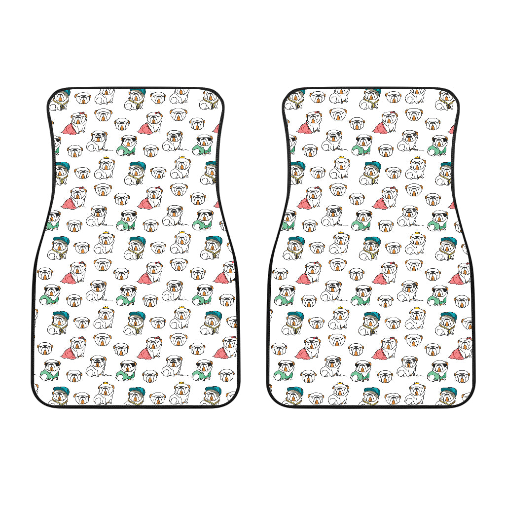 English Bulldog Pattern Print Design 03 Front Car Mats