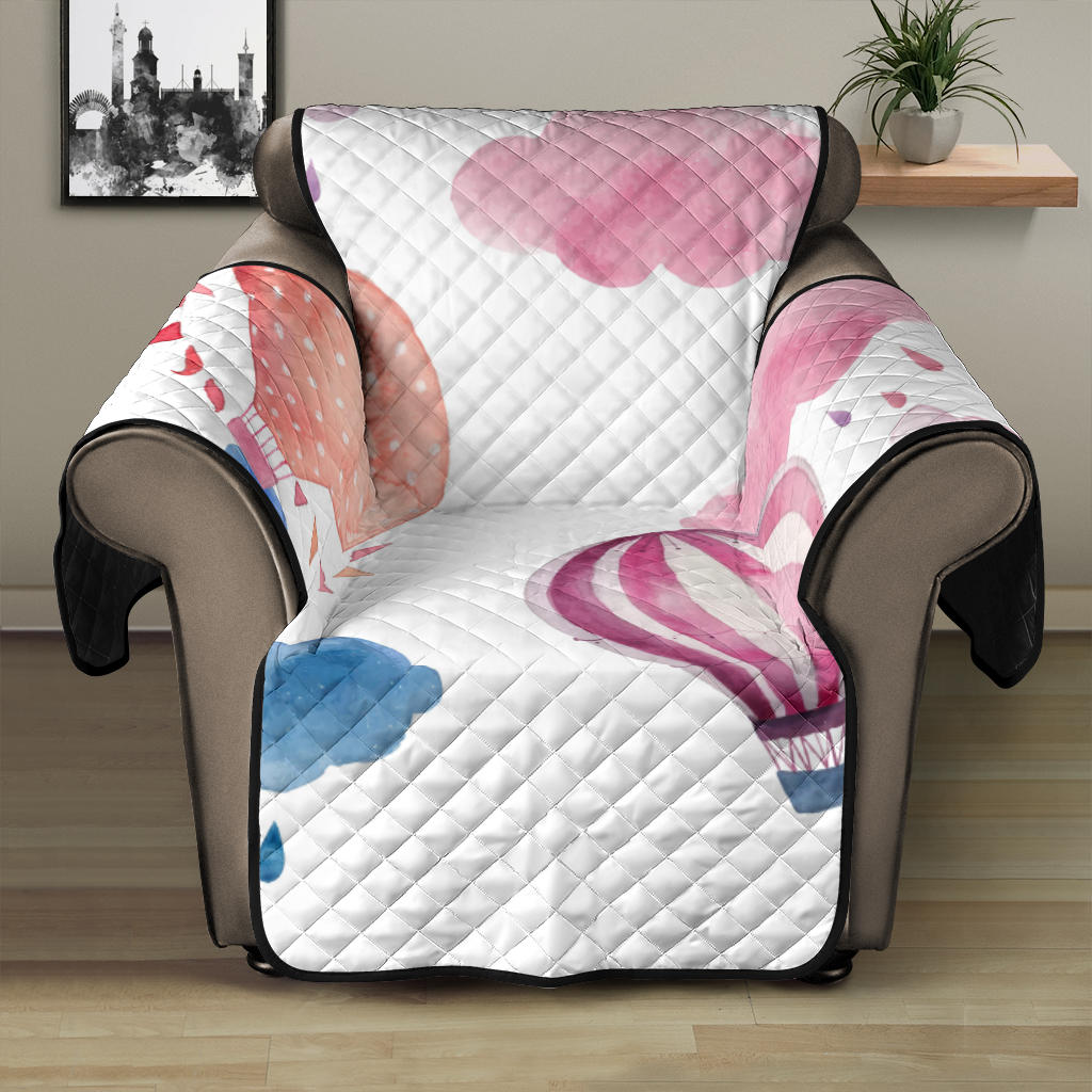 Watercolor air balloon cloud pattern Recliner Cover Protector