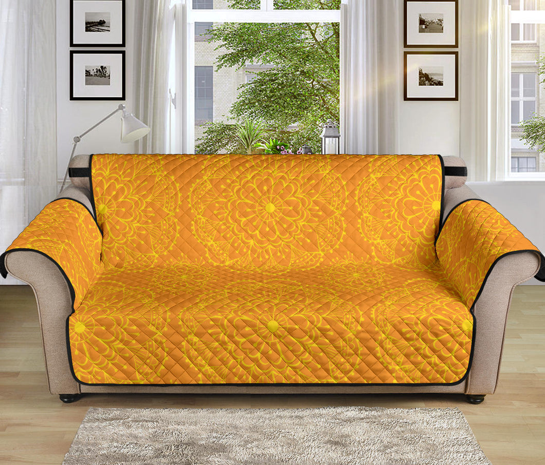 Orange traditional indian element pattern Sofa Cover Protector