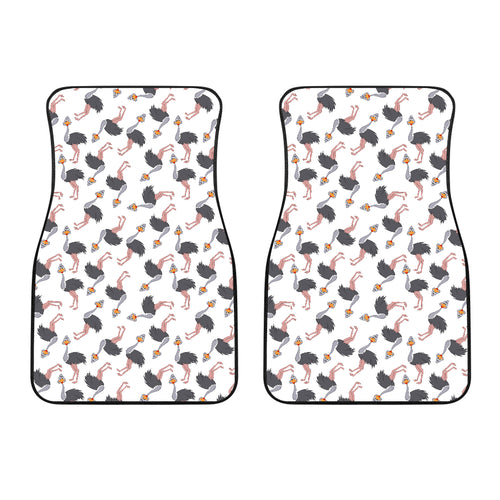 Ostrich Pattern Print Design 02 Front Car Mats