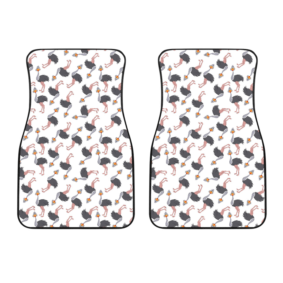 Ostrich Pattern Print Design 02 Front Car Mats