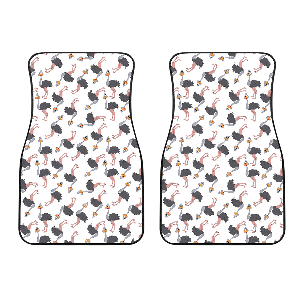 Ostrich Pattern Print Design 02 Front Car Mats