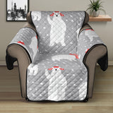 Cute polar bear christmas snow pattern Recliner Cover Protector