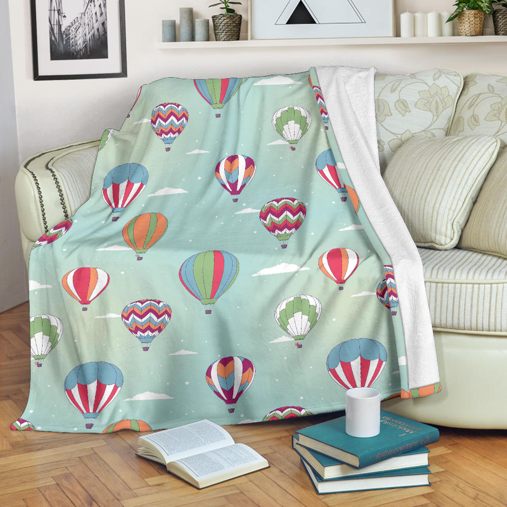 Hot Air Balloon Design Pattern Premium Blanket