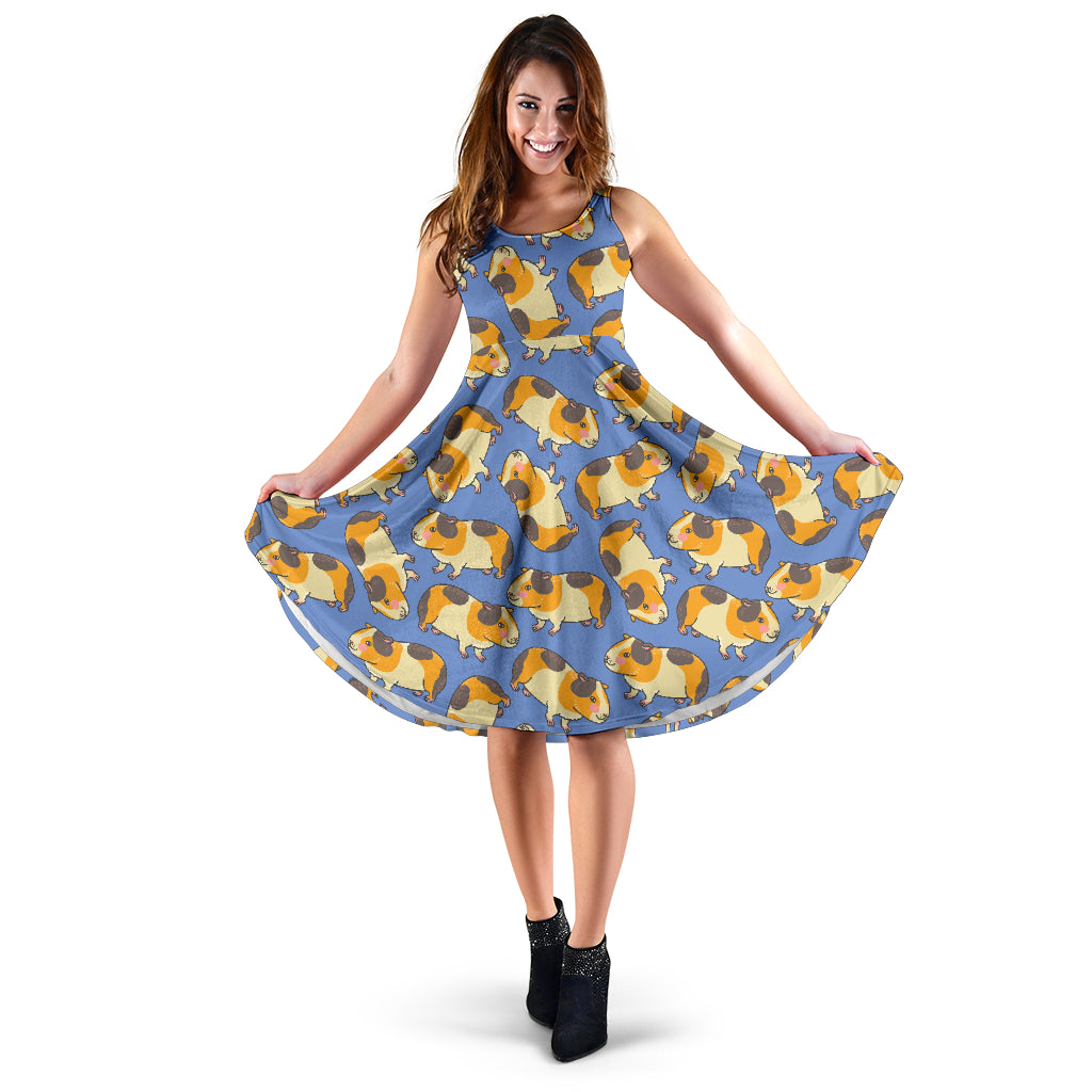 Guinea Pig Pattern Print Design 02 Sleeveless Midi Dress