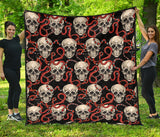 Red Snake Skull Pattern Premium Quilt