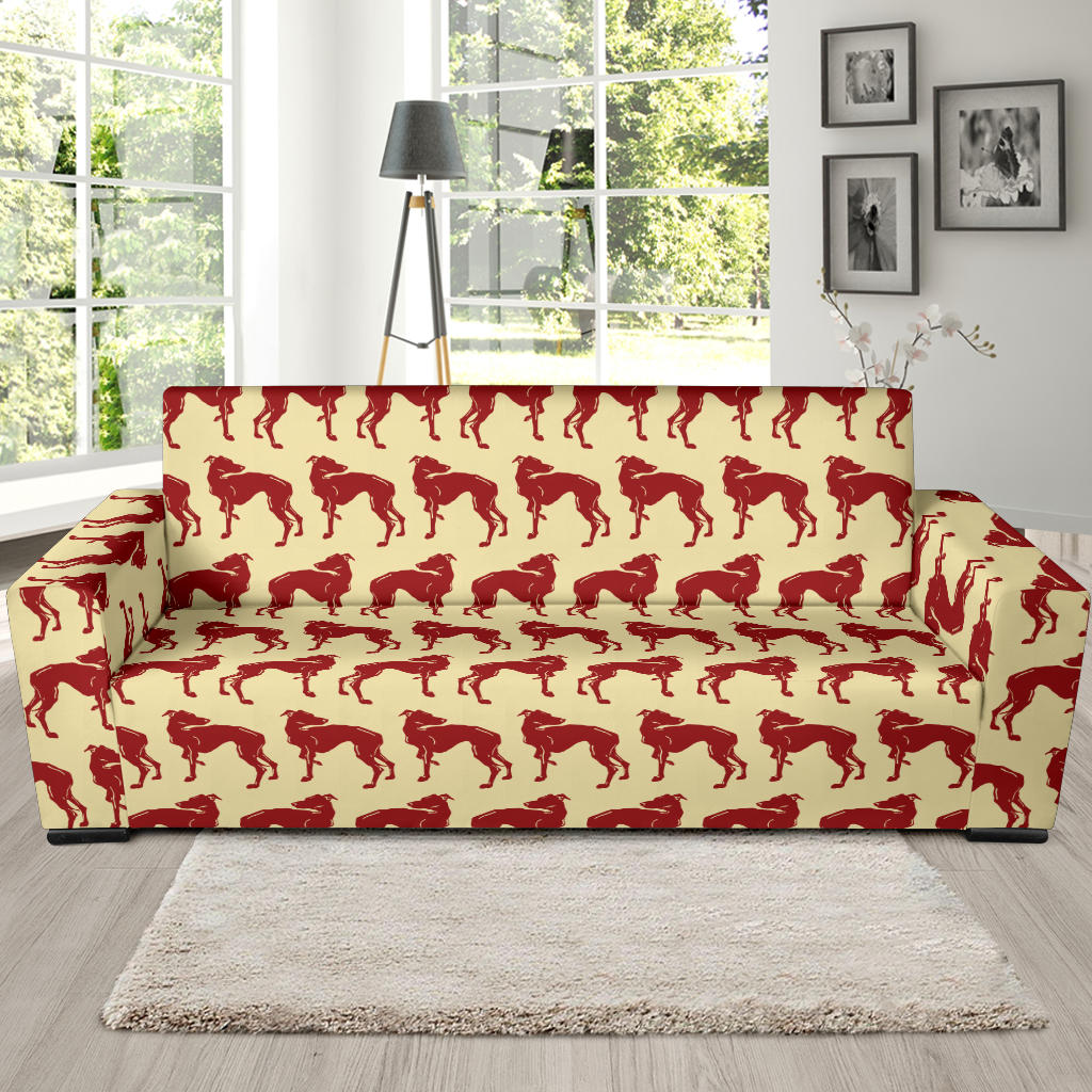 Greyhound Pattern Print Design 04 Sofa Slipcover