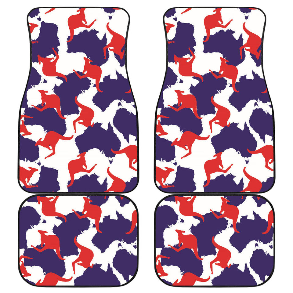 Kangaroo Australian Pattern Front And Back Car Mats