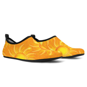 Sun Orange Background Aqua Shoes