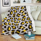 Gray Leopard Print Pattern Premium Blanket