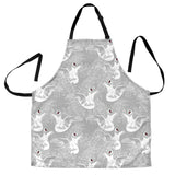 White Swan Gray Background Adjustable Apron