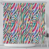 Colorful Zebra Skin Pattern Shower Curtain Fulfilled In US