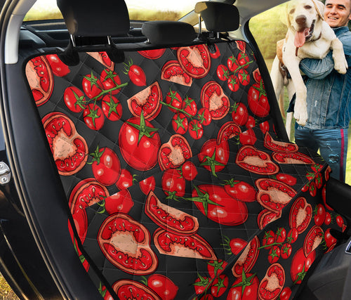 Tomato Black Background Dog Car Seat Covers