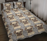 Happy pug pattern Quilt Bed Set