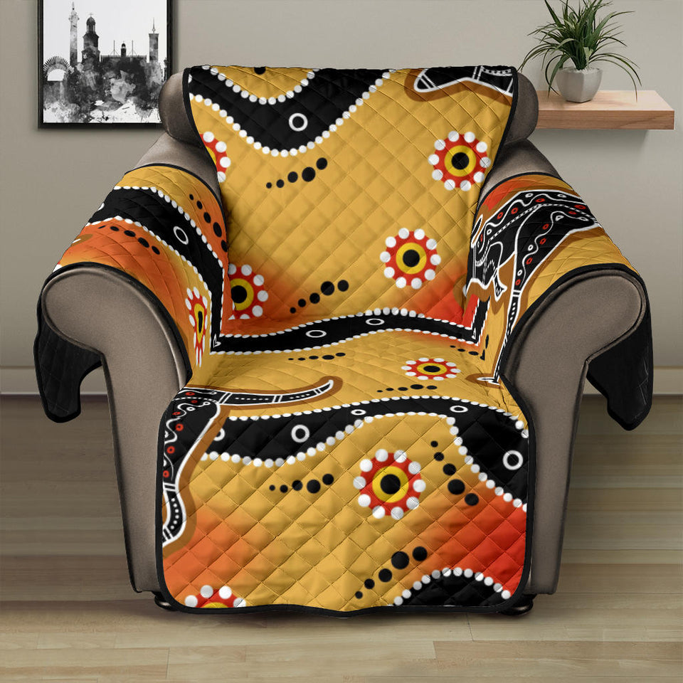 Kangaroo Australian aboriginal art pattern Recliner Cover Protector