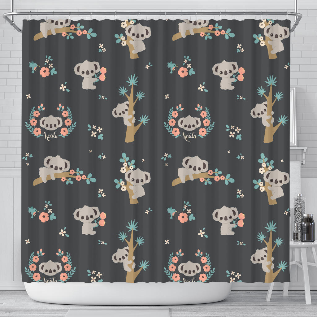 Cute Koala Pattern Shower Curtain Fulfilled In US