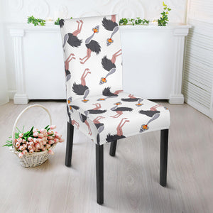 Ostrich Pattern Print Design 02 Dining Chair Slipcover