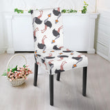 Ostrich Pattern Print Design 02 Dining Chair Slipcover